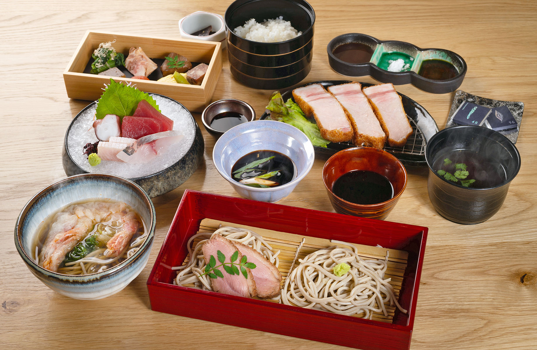 やまみち紀州蔵のランチごぜん ― 3種の蕎麦セット